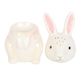 Lid and Base Bunny Shaped Two Part Ceramic Oil Warmer Burner