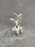 Back of Butterfly Multi Coloured Cubic Zirconia Sterling Silver Stud Earrings
