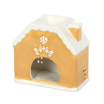 Tealight Holder at the Back of Candy Cane Gingerbread House Oil Burner and Wax Melter Warmer