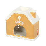 Tealight Holder at the Back of Candy Cane Gingerbread House Oil Burner and Wax Melter Warmer