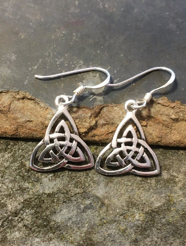 Celtic Trinity Knot Sterling Silver Pair Hook Earrings