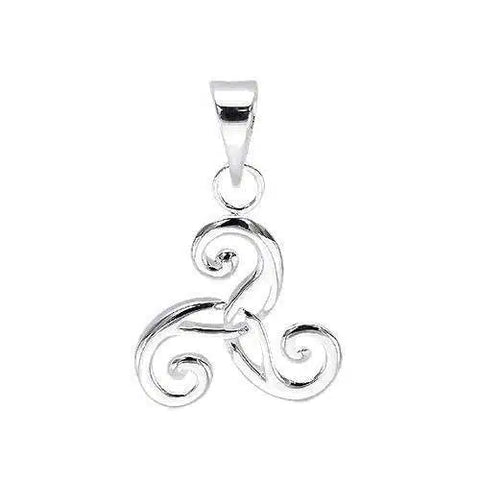 Celtic Triskele Pendant on Silver Chain Necklace