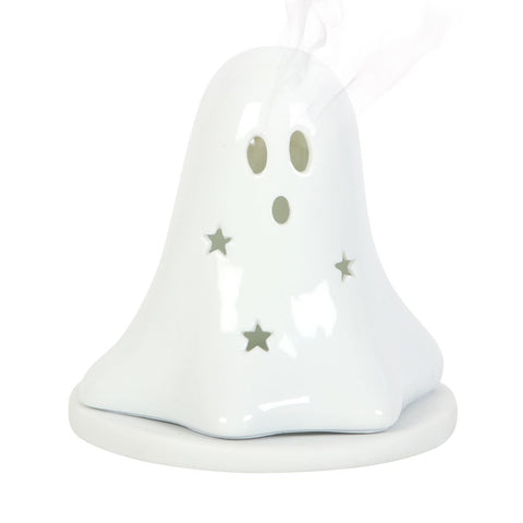 Ceramic Ghost Tealight and or Incense Cone Holder