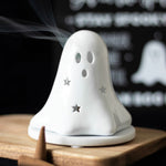 Smoking Ceramic Ghost Tealight and or Incense Cone Holder