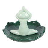 Back of Ceramic Yoga Frog Incense Stick Holder