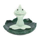 Ceramic Yoga Frog Incense Stick Holder Pose