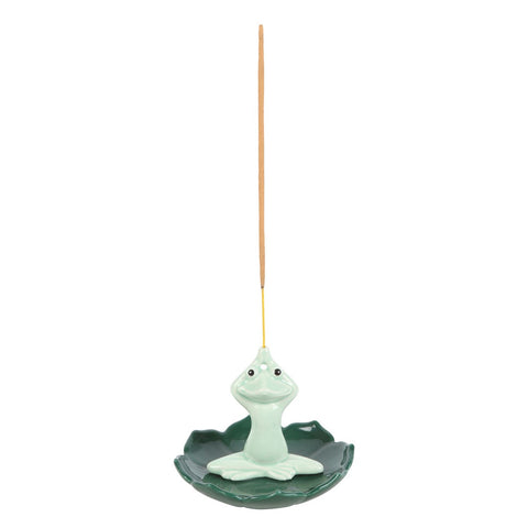 Ceramic Yoga Frog Incense Stick Holder