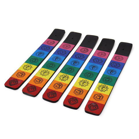 Chakra Colour and Symbol Wooden Incense Stick Holder