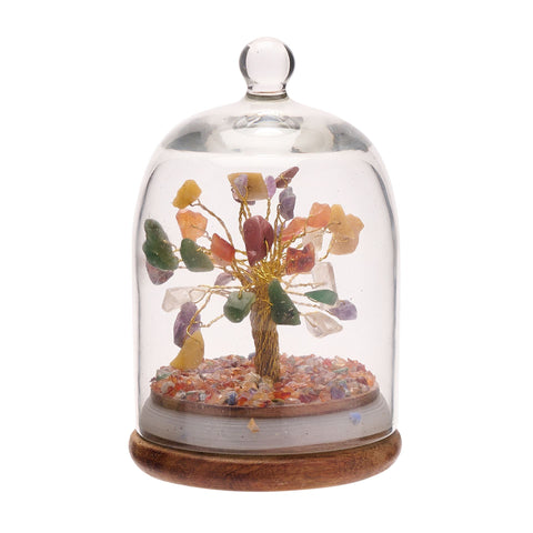 Seven Chakra Multi Chip Gemstone Wish Tree in a Dome