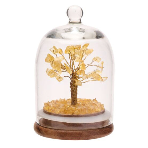 Citrine Chip Gemstone Crystal Tree Dome