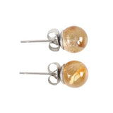 Citrine Crystal Stud Earrings on Sterling Silver Posts