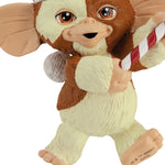 Close up Front Gremlins Gizmo the Mogwai with Candy Cane Hallmark Ornament