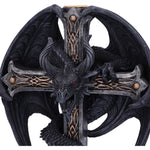 Close up head Dark Ember Gothic Dragon Candle Holder Nemesis Now D5983W2