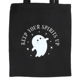 Close Up Keep Your Spirits Up Spooky Ghost Polycotton Tote Bag
