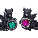Midnight Reward Mini Black Dragon with Gemstone Nemesis Now S7452A26 Close Up Pink and Green