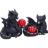 Close Up Midnight Treasure Mini Black Dragon with Red Ord Nemesis Now S7451A26