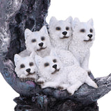 Close up Moon Litter White Wolves Ornament Nemesis Now U6868C24