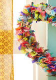 Close Up Sari Heart Wreath Multicolour Hand Crafted Fair Trade
