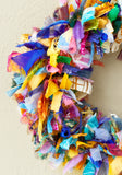 Close Up Sari Wreath Small Multicolour Hand Crafted Fair Trade