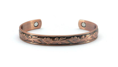 Copper Magnetic Bracelet Flower with 6 Magnets Mystical and Magical