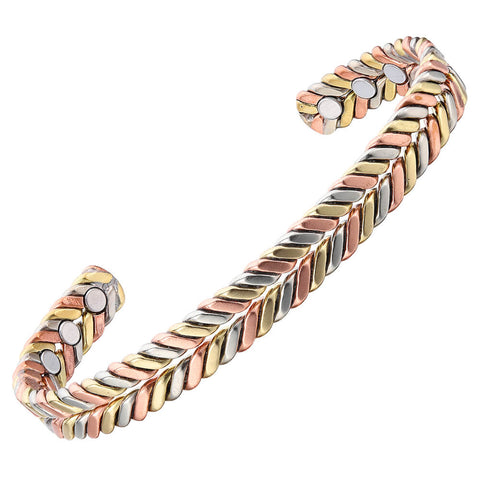 Copper Magnetic Bracelet Mixed Herringbone 6 Magnets