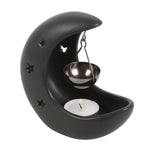 Crescent Moon Black Hanging Oil Burner