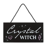 Crystal Witch Hanging MDF Sign Black and White
