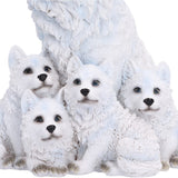 White Cubs Arctic Bond Wolf Family Figurine Nemesis Now U7871C26