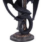 Close up base Dark Ember Gothic Dragon Candle Holder Nemesis Now D5983W2