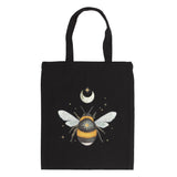 Dark Forest Bee Print Cotton Tote Bag front