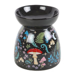 Front Dark Forest Print  Ceramic Oil Warmer