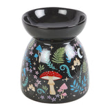 Front Dark Forest Print  Ceramic Oil Warmer