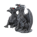 Side Dark Fury Pair of Black Obsidian Dragon Figurines Nemesis Now C0797C4