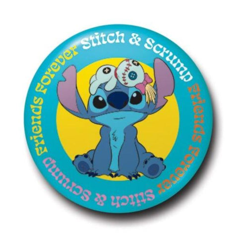 Disney Friends Forever Stitch and Scrump Button Pin Badge