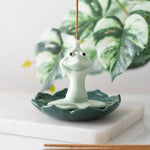 Display Ceramic Yoga Frog Incense Stick Holder