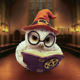 Display Scene Cornelius Owl Figurine with Hat and Book Nemesis Now U7417A26