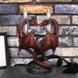 Display Scene Dragon Heart Gothic Valentine Candle Holder Anne Stokes lit candles