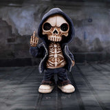Display Scene Flip the Bird – A Bold and Rebellious Street Art Inspired Reaper Figurine Nemesis Now