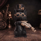 Display Scene Music Meowstro Steampunk Black Cat Playing Violin Figurine Nemesis Now U7603B26