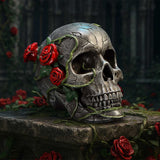 Display Scene Twilight Bloom Gothic Skull with Red Roses Figurine Nemesis Now K7485A26