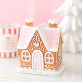 Display scene Two Chimney Pink Gingerbread House Cone Burner