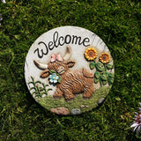 display scene Welcome Stepping Stone Highland Cow Country Living