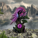 On display Draconic Seer Purple Dragon Eye Figurine