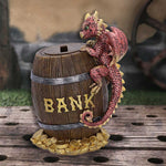 Dragon on Barrel Heist Money Box friendly figurine Nemesis Now U6567Y3 display