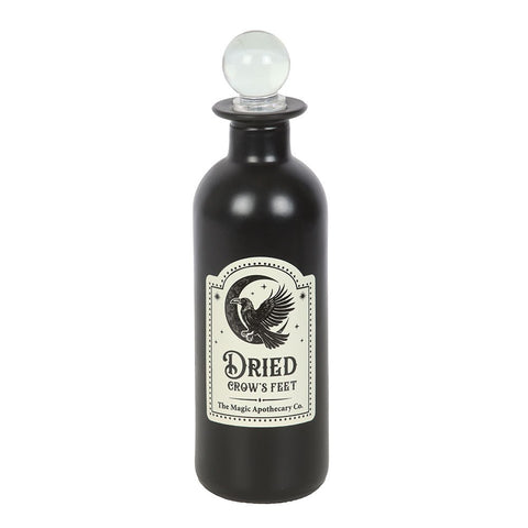 Front Dried Crow's Feet Decorative Gothic Glass Potion Bottle