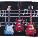 Close Up Shagwear Electric Guitars Embossed Music Black Wallet