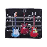Shagwear Electric Guitars Embossed Music Black Wallet