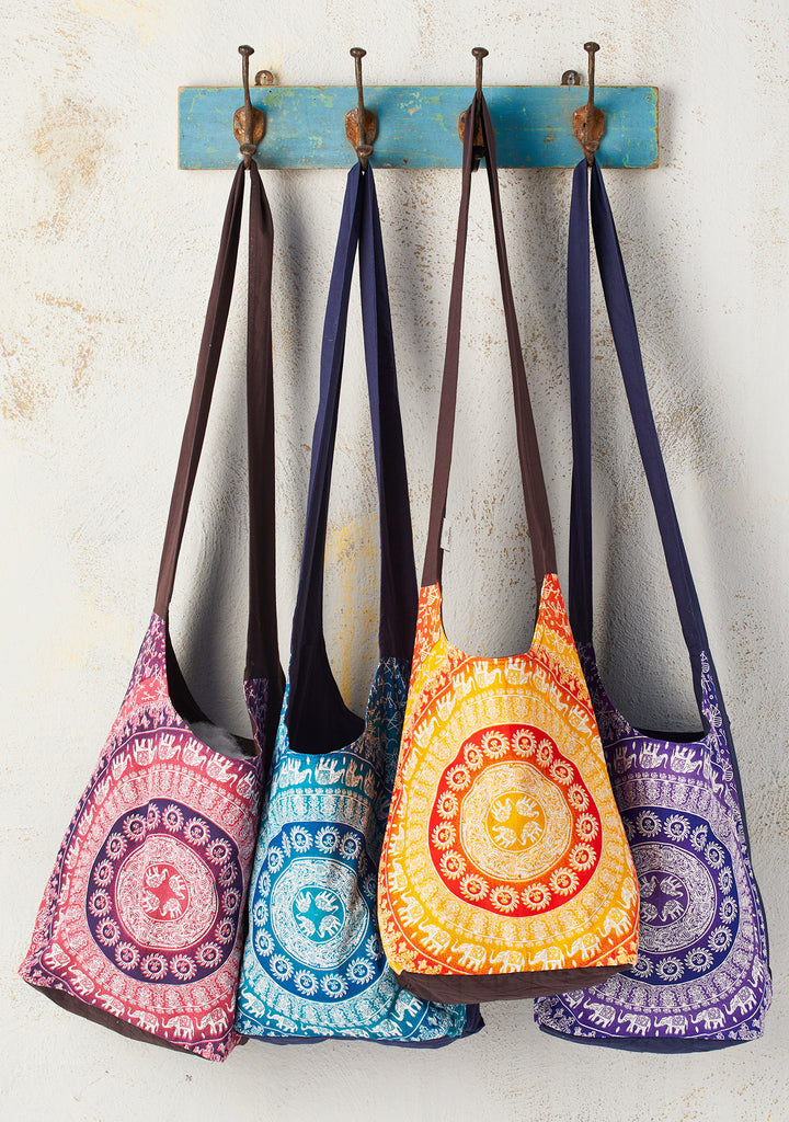 Boho-style linen, embroidery Sling bag, H'mong tribal pattern in ORANG –  Vindigo
