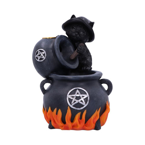 Nemesis Now Familiar Brew Black Cat Backflow Incense Cone Burner front