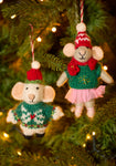 Felt Christmas Mice Wearing Jumpers Fairly Traded Namste
